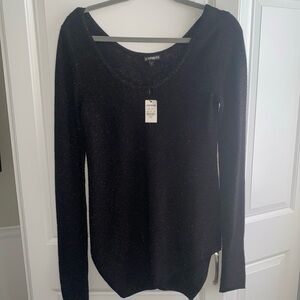 Express‎ Sparkle Holiday Sweater Scoop Neck 2% Cashmere NWT